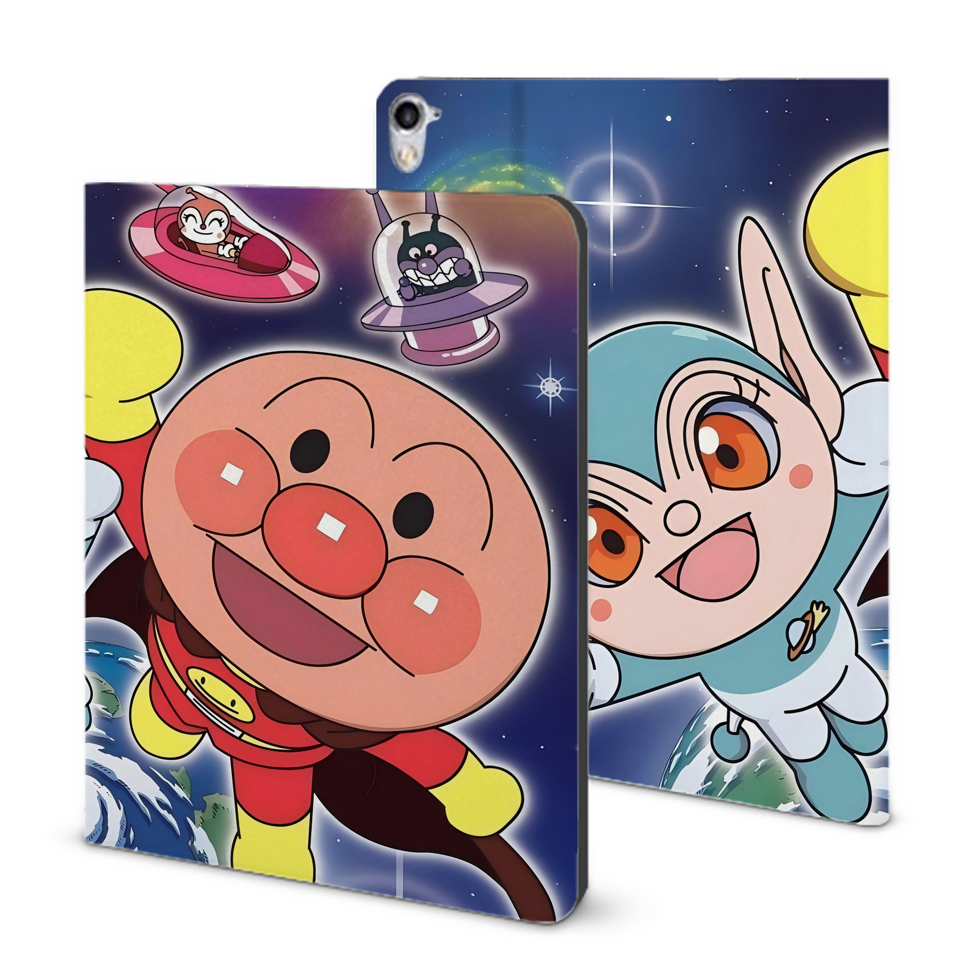 （画像用） アンパンマン Anpanman IPad ケース ブック型 PUレザー TPU 耐衝撃 軽量 薄型 ペン収納なし 全面保護 IPad 各モデル対応